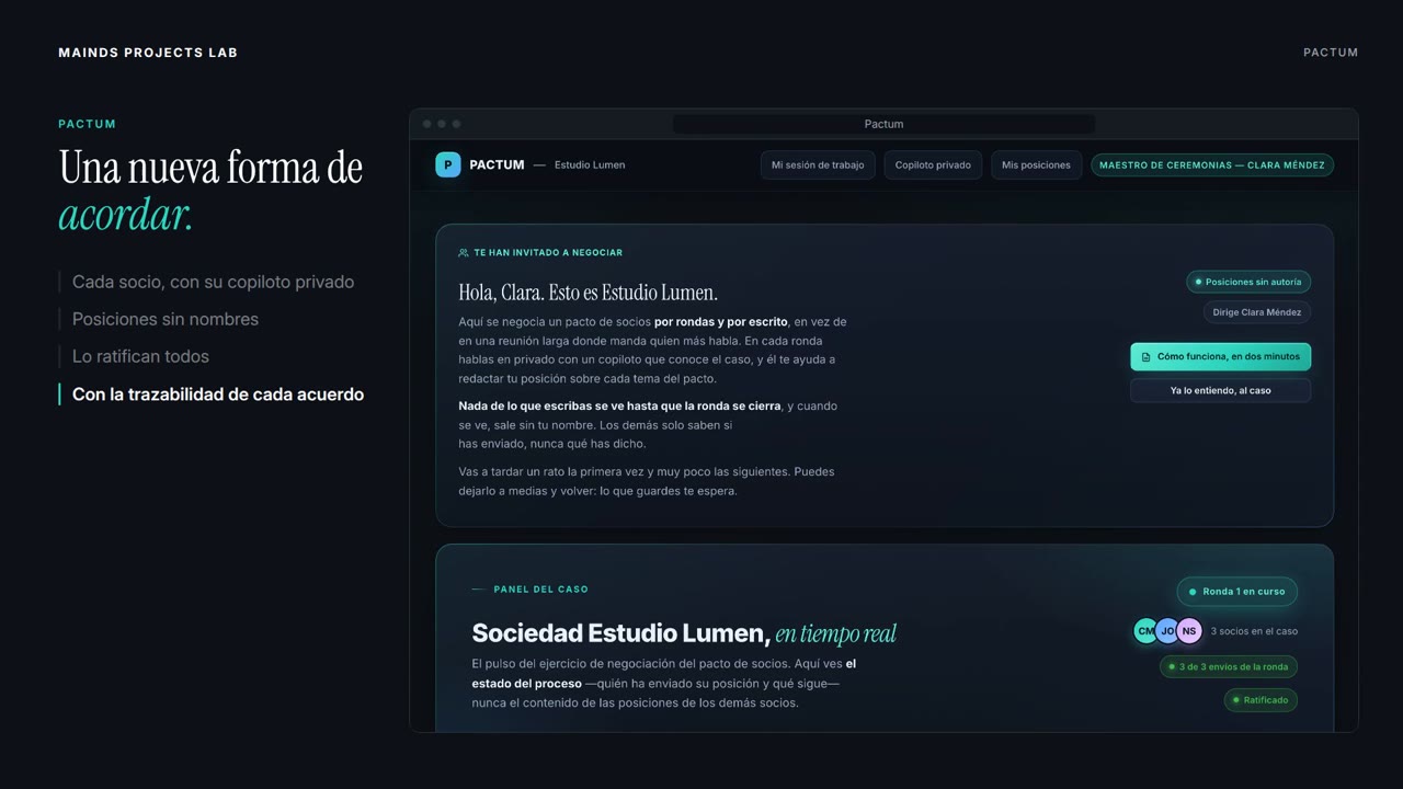 Pantalla de Pactum